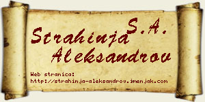 Strahinja Aleksandrov vizit kartica